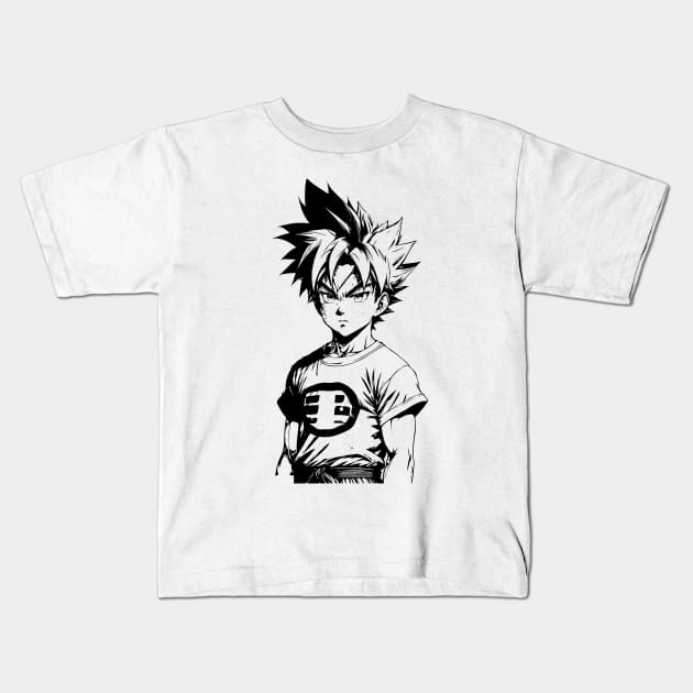 Fan Art Of Goku 05 Kids T-Shirt by SanTees